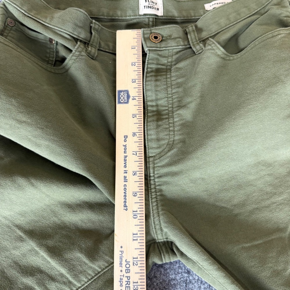 Flint and Tinder Pants Mens 34x30 Green Tapered Fit Casual Chino Stretch - Picture 8 of 10